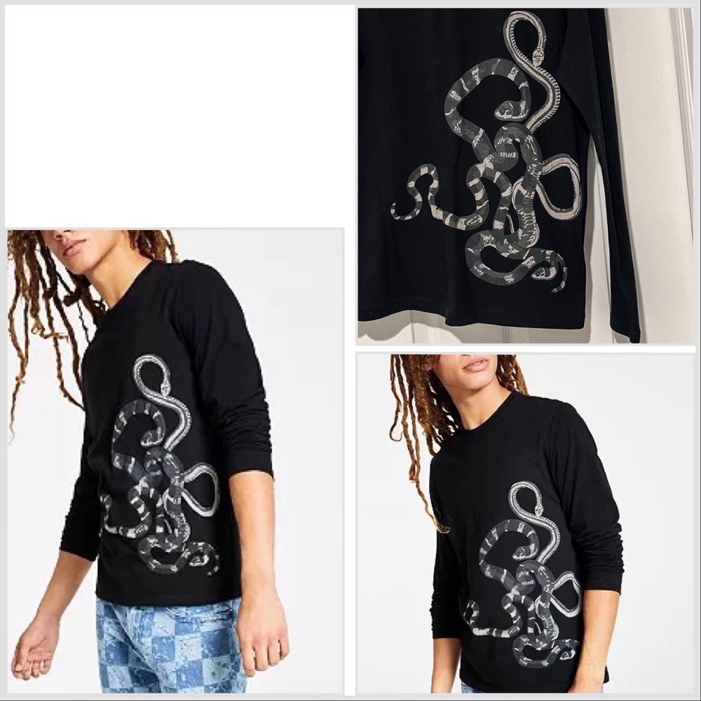 INC International Concepts Long Sleeve Snake Shirt